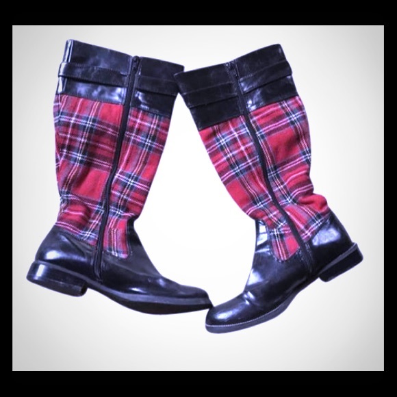 Tartan Plaid Boot English Riding Short style 5.5 Steampunk Grunge - Picture 2 of 8